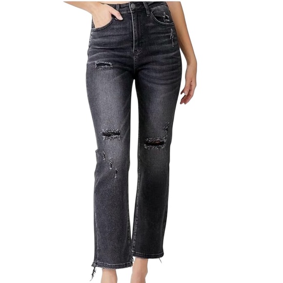 High-Waisted Cropped Jeans by Risen - Picture 1 of 13